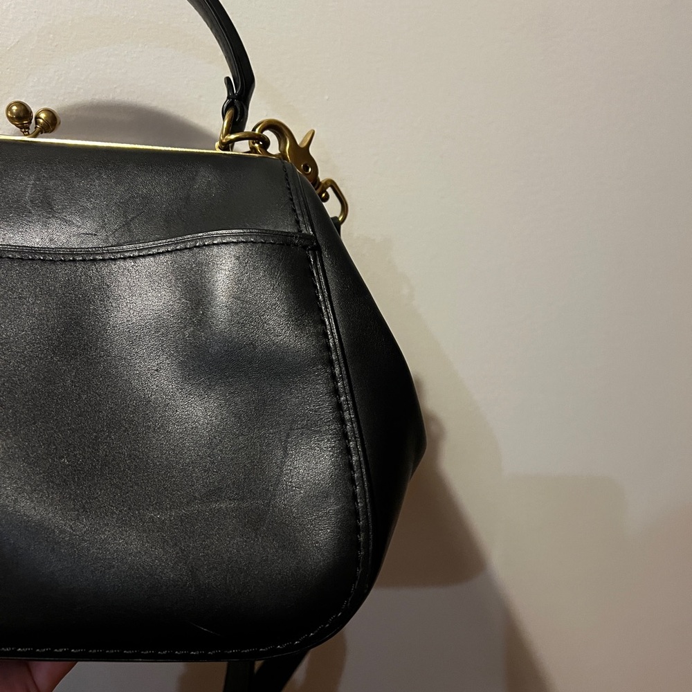 COACH 1941 Large Kisslock Frame black leather crossbody bag - Picture 16 of 16